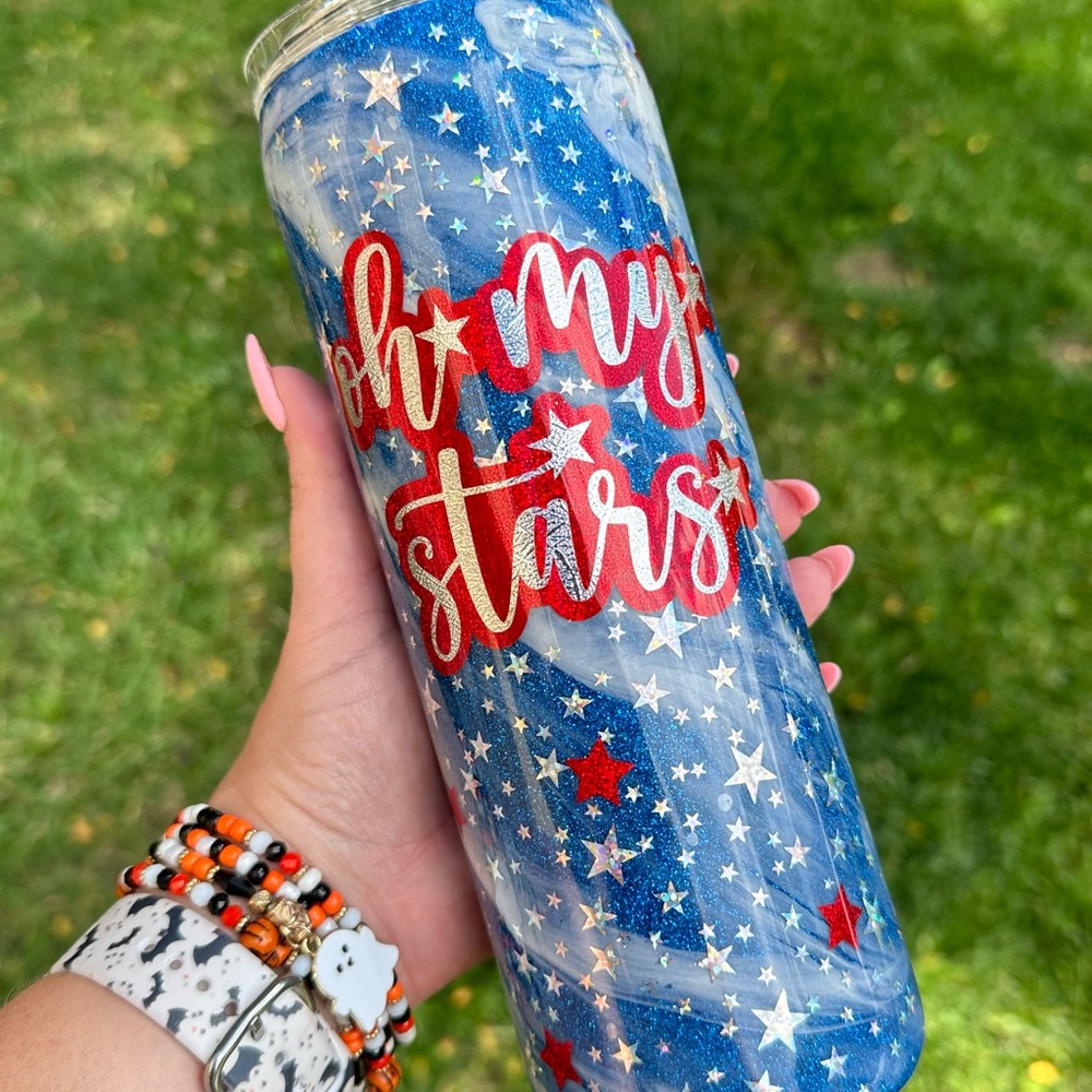 Patriotic Stars Blue and Red Tumbler